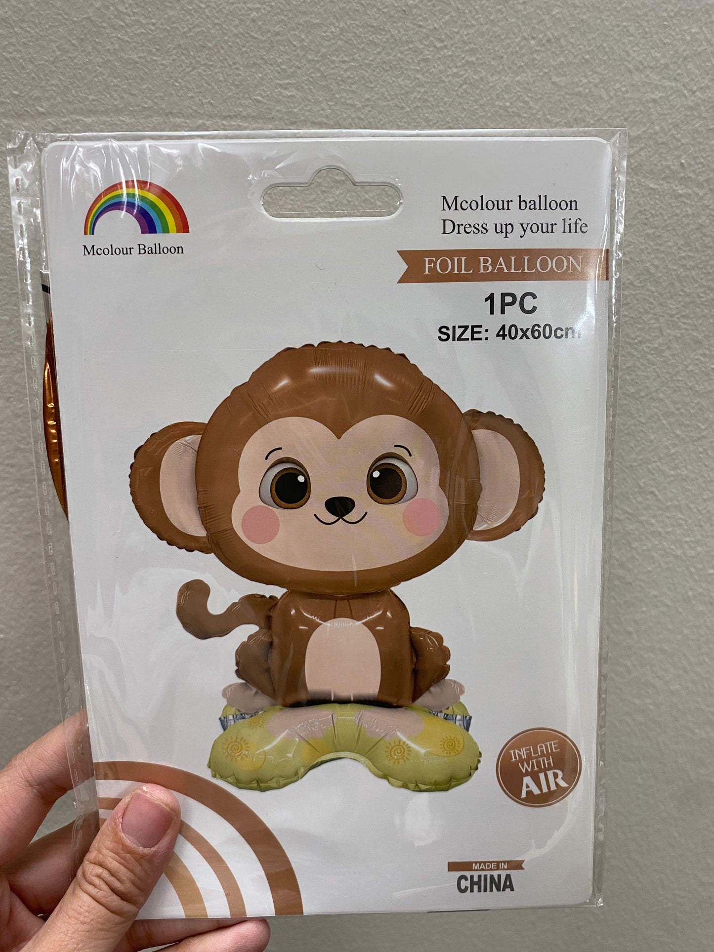 monkey standing foil balloon