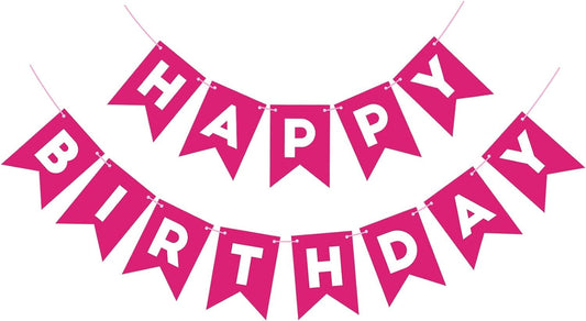 Happy birthday Banner hot pink